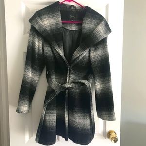 Jessica Simpson plaid pea coat